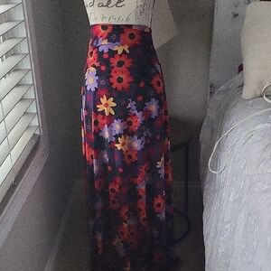 LuLaRoe Red and Purple A-line Maxi Skirt Resort Wear